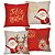 Kit 4 Capas de Almofada Natalinas 45x45cm Papai Noel Rena Feliz Natal Poliéster - Imagem 1