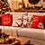 Kit 4 Capas de Almofada Natalinas 45x45cm Papai Noel Rena Feliz Natal Poliéster - Imagem 4
