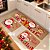 Jogo 3 Tapetes para Cozinha Natalino Antiderrapante  Marrom Poliéster Papai Noel e Rena - Imagem 3