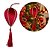 Pingente com Tessel Decorativo Natalino Veludo Vinho com Dourado Luxo 30cm - Tuut - Imagem 1