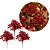 Kit 3 Picks Natalinos Decorativos Folhagens Vermelhas com Glitter 20cm - Imagem 1