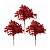 Kit 3 Picks Natalinos Decorativos Folhagens Vermelhas com Glitter 20cm - Imagem 5