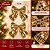 Kit 4 Laços Decorativos Natalinos Dourados com Mini Quadrados Espelhados 12cm - Imagem 3