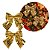 Kit 4 Laços Decorativos Natalinos Dourados com Mini Quadrados Espelhados 12cm - Imagem 5