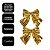 Kit 2 Laços Decorativos Natalinos Dourados com Mini Quadrados Espelhados 12cm - Imagem 5