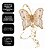 Kit 3 Borboletas Decorativa Natalina Transparente Glitter Champanhe 10cm com Pérolas e Cordão Contas - Imagem 5