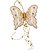 Borboleta Decorativa Natalina Transparente Glitter Champanhe 10cm com Pérolas e Cordão Contas - Imagem 6