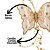 Borboleta Decorativa Natalina Transparente Glitter Champanhe 10cm com Pérolas e Cordão Contas - Imagem 4