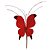 Kit 3 Borboletas Pick Natalinas Veludo Vermelho com Glitter e Lantejoulas 30cm - Tuut - Imagem 6