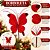 Kit 3 Borboletas Pick Natalinas Veludo Vermelho com Glitter e Lantejoulas 30cm - Tuut - Imagem 3