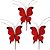 Kit 3 Borboletas Pick Natalinas Veludo Vermelho com Glitter e Lantejoulas 30cm - Tuut - Imagem 1