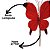 Borboleta Pick Natalinas Veludo Vermelho com Glitter e Lantejoulas 30cm - Tuut - Imagem 4