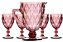 Jogo Taça Água Diamante Lilás e Jarra 1 Litro 5 Peças - Class Home - Imagem 1