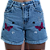 Shorts Jeans Menina Juvenil Blogueirinha Infantil Rasgadinho Ajuste na Cintura - Imagem 10