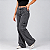 Calça Cargo Jeans Wide Leg Preto Black Pantalona Juvenil - Imagem 1