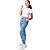 Calça Jogger Infantil Juvenil Menina Bolso Cargo Jeans - Imagem 1