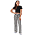 Calça Jeans Infantil Menina Juvenil Wide Leg Pantalona Preta - Imagem 8