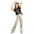 Calça Jeans Bolso Cargo Meninas Roupa Infantil Juvenil Pantalona Areia - Imagem 1