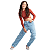 Calça Cargo Juvenil Infantil Jeans Wide leg Menina Pantalona - Imagem 5