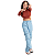 Calça Cargo Juvenil Infantil Jeans Wide leg Menina Pantalona - Imagem 2