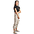 Calça Jeans Infantil Menina Jogger Cargo Juvenil Tecido Bege - Imagem 10
