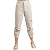 Calça Jeans Infantil Menina Jogger Cargo Juvenil Tecido Bege - Imagem 8