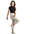 Calça Jeans Infantil Menina Jogger Cargo Juvenil Tecido Bege - Imagem 3