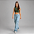 Calça Jeans Bolso Cargo Wide Leg Infantil Menina Pantalona - Imagem 1