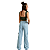 Calça Jeans Bolso Cargo Wide Leg Infantil Menina Pantalona - Imagem 4