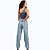 Calça Jeans Infantil Wide Leg Larguinha Juvenil Menina 8a16 - Imagem 5