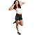 Short Jeans Preto Curto Juvenil Infantil Menina Ajuste Interno - Imagem 3