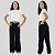 Calça Preta Wide Leg Tecido Pantalona Ajuste Interno Menina - Imagem 3