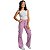 Calça Cargo Wide Leg Jeans Colorido Infantil Juvenil Menina - Imagem 1