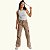 Calça Wide Leg Cargo Jeans Colorido Infantil Juvenil Menina - Imagem 4
