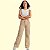Calça Cargo Jeans Wide Leg Roupa Infantil Juvenil Feminina - Imagem 1