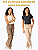 KIT 2 Calças Jeans Bolso Cargo Wide Leg Infantil Juvenil Menina Tecido Colorido 8 ao 16 Escolar - Imagem 1