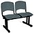 Longarina Adria Ass/Enc Plastico 2 Lug. Cinza - Imagem 1