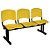 Longarina Adria Ass/Enc Plastico 3 Lug. Amarelo - Imagem 1