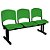 Longarina Adria Ass/Enc Plastico 3 Lug. Verde - Imagem 1