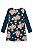 Vestido Infantil Kukie Inverno Manga Longa Térmico Azul Marinho Flores #inverno - Imagem 4