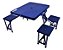 Mesa Dobrável de Alumínio Azul Com 4 Banquetas Para Camping Vira Maleta - Imagem 2