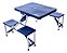 Mesa Dobrável de Alumínio Azul Com 4 Banquetas Para Camping Vira Maleta - Imagem 5
