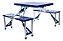 Mesa Dobrável de Alumínio Azul Com 4 Banquetas Para Camping Vira Maleta - Imagem 3