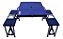 Mesa Dobrável de Alumínio Azul Com 4 Banquetas Para Camping Vira Maleta - Imagem 4