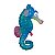 Enfeite de Silicone Soma Jelly Cavalo Marinho Azul - Imagem 1