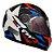 Capacete FW3 GTX Star Preto Brilhante Azul c/ Vermelho - Imagem 4