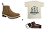 Kit botina couro legitimo+ camiseta personalizada com a marca agro e cinto de elástico cabicera - Imagem 1