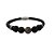 Pulseira de Couro Masculina Preta com Pedras Vulcânica - Imagem 1