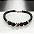 Pulseira de Couro Masculina Preta com Pedras Vulcânica - Imagem 3
