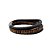 Pulseira Masculina em Aço com Detalhe em Couro e Bolinhas - Imagem 1